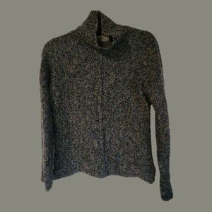 🖤 Habitat Clothes Turtleneck Sweater Small Black Brown‎ Confetti Knit Earthy